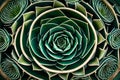 The intricate patterns and textures of a succulent\'s rosette, showcasing nature\'s precision engineering