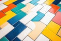 Intricate Penrose Tiling Pattern in Vivid Colors Captured Under Bright Lighting