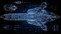 Intricate Photogram of Spaceship Blueprint Unveiling Precision Engineering