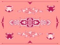 Intricate pink filigree ornament design elements Royalty Free Stock Photo