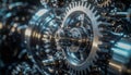 Intricate Platinum Gears: Complex Internal Clockwork Mechanism Royalty Free Stock Photo