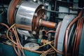 Modern big copper powerful motor. Generative AI Royalty Free Stock Photo