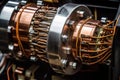 Modern big copper powerful motor. Generative AI Royalty Free Stock Photo