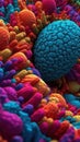 The Intricate Process of Ribosomes Synthesizing Proteins in Vivid Colors .