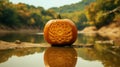 Intricate Pumpkin Carving By The River