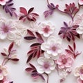 Intricate Quilling Flowers Nature-inspired Art On White Surface Royalty Free Stock Photo