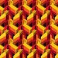 Interlocking Red and Gold Geometric Blocks: A Vibrant Abstract Design Royalty Free Stock Photo