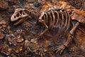 An intricate rendering of a beautifully preserved dinosaur fossil emphasizing the intricate details and texture
