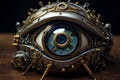 Intricate Robot eye steampunk. Generate Ai Royalty Free Stock Photo