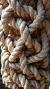 Intricate Rope Knot on Old Ship