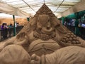 Intricate sand sculpture of Lord Ganesh in Mysore