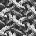 Intricate Seamless 3D Chain Pattern in Monochrome for Modern Graphic Projects and Compelling Visual Designs