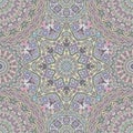 Intricate seamless pattern with decorative ornament of mandalas. Carpet, shawl in ethnic style, fabric for bedding