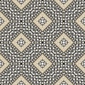 Intricate seamless pattern. Floral lacy vector background. Geometric repeat trendy grid backdrop. Greek key meanders, chains, Royalty Free Stock Photo