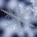 Symmetry typical of natural snowflakes water ice crystals emphasizi Royalty Free Stock Photo