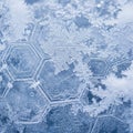 Close up view highlights the complexity and beauty of natural ice crystals Royalty Free Stock Photo