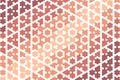 Intricate soft brown and pink hexagonal mosaic with a geometric floral hexagon pattern. Elegant abstract design con Royalty Free Stock Photo