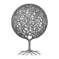 Intricate sphere on a tree trunk Royalty Free Stock Photo