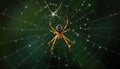 Intricate spider web with spider, nature\'s trap and arachnid detail Generative AI