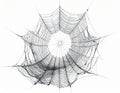 Intricate Spiderweb Pattern on a White Background with Radial Symmetry and Delicate Threadlike Strands Royalty Free Stock Photo
