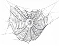 Intricate Spiderweb Weaving a Delicate Pattern Against a Stark White Background Royalty Free Stock Photo