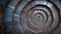 Intricate spiral pattern on wooden surface