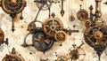 Intricate Steampunk Clockwork Mechanism with Gears and Cogs Royalty Free Stock Photo