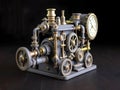Intricate Steampunk Engine Model, Detailed Mechanical Design Royalty Free Stock Photo