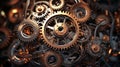 Intricate Steampunk Gear Mechanism: A Challenging Obstacle Royalty Free Stock Photo