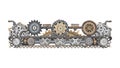 Intricate Steampunk Gears and Cogs Mechanical Border, vector design Generative AI Royalty Free Stock Photo