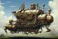 Intricate Steampunk machine. Generate Ai Royalty Free Stock Photo