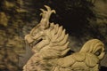 Intricate Stone Statue of Mythical Dragon Royalty Free Stock Photo
