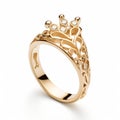 Intricate Storytelling: Princess Ring In Goldplated Sterling Silver With White Diamonds