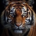 The Intricate Stripes of a Tiger's Face Royalty Free Stock Photo
