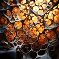 Intricate structure with alveoli. AI generated