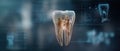 The Intricate Structure of a Tooth in a Modern Medical Visualization AI generated image Royalty Free Stock Photo