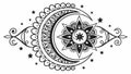 Intricate Sun, Moon & Star Celestial Vector Design, vector design Generative AI Royalty Free Stock Photo
