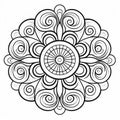 Intricate Swirl Coloring Page: Minimalistic Serenity Design