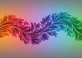 Intricate swirling pattern featuring leaf-like shapes in a gradient array of colors, transitioning Royalty Free Stock Photo