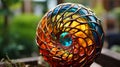 The intricate, swirling texture of a nautilus shell, with spirals of color radiating out from the