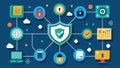 An intricate system of encryption and authentication protocols securing data exchanges within a network.. Vector