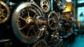 Intricate System of Metallic Gears Industrial Machine With Complexity Of Timekeeping 88, Precision