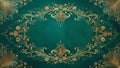 Intricate Teal Floral Ornate Pattern Design Royalty Free Stock Photo