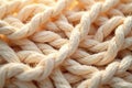 Intricate texture of cream-colored twisted rope, woven in a complex and appealing pattern, ideal for textile and craft projects. Royalty Free Stock Photo