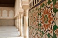 Intricate Tile Mosaic on Ancient Architecture, Cultural Heritage Concept