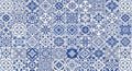 Intricate Tile Pattern Seamless Texture in Indigo and White Background Decorative Print Elegant Repeating Design for Royalty Free Stock Photo