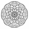 Intricate Tondo Flower Coloring Page - Calming And Symbolic Design