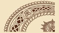 Intricate Tribal Corner Ornament with Circular Patterns, vector design Generative AI Royalty Free Stock Photo