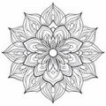 Intricate Tulip Mandala: Zen-inspired Coloring Book With Crisp Lines