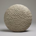Intricate Twill Patterned White Ball With Taupe Coating